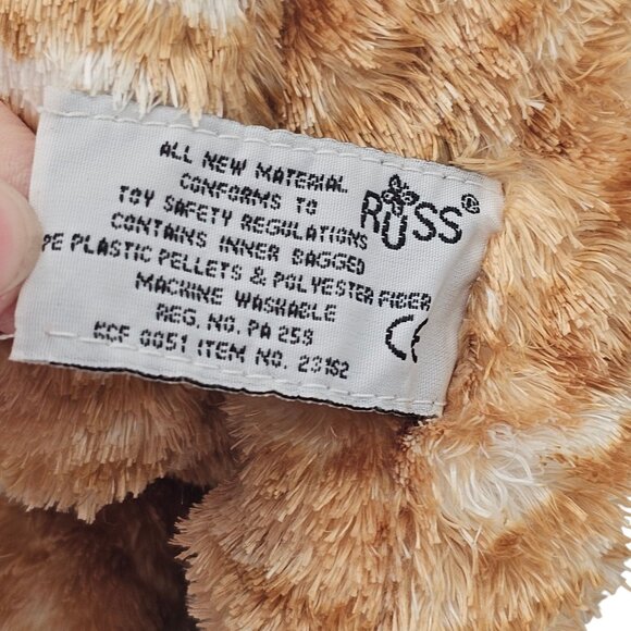 Russ Orange Brown Stripe Tabby Cat Teddy Bear Toy Beanie Plush 12" Cute Y2K - Picture 8 of 9